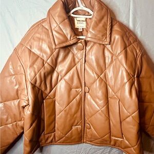 Elie Tahari Brown Quilted Puffer Jacket